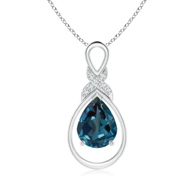 Angara Lab-grown Alexandrite Infinity Pendant With Diamond 'x' Motif In Metallic