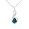 Angara Lab-grown Alexandrite Infinity Swirl Pendant With Diamonds In White Gold/bluish Green Changing To Brownish Or Pinkish Purple