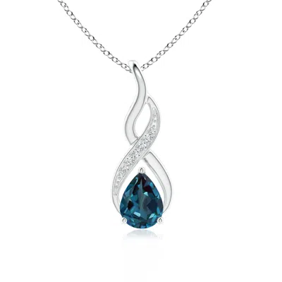Angara Lab-grown Alexandrite Infinity Swirl Pendant With Diamonds In Metallic