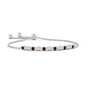Angara Lab-grown Alternate Ruby And Diamond Xo Bolo Bracelet In White Gold/deep Rich Red