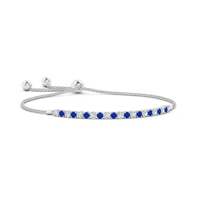 Angara Lab-grown Alternate Sapphire And Diamond Tennis Bolo Bracelet In Blue