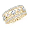 Angara Lab-grown Art Deco Inspired Graduated Diamond Anniversary Band In Yellow Gold/f-g