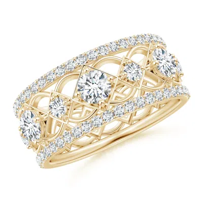 Angara Lab-grown Art Deco Inspired Graduated Diamond Anniversary Band In Gold