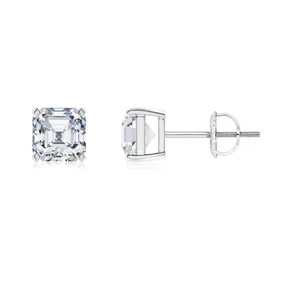 Angara Lab-grown Asscher-cut Diamond Solitaire Stud Earrings In Metallic