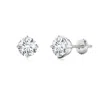 Angara Lab-grown Basket-set Solitaire Diamond Stud Earrings In White Gold/f-g