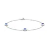 Angara Lab-grown Bezel-set Blue Sapphire Station Adjustable Ankle Bracelet In White Gold/deep Rich Blue