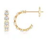 Angara Lab-grown Bezel-set Diamond Huggie Hoop Earrings In Yellow Gold/f-g