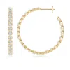 Angara Lab-grown Bezel-set Diamond Inside-out Large Hoop Earrings In Yellow Gold/f-g