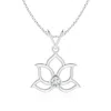 Angara Lab-grown Bezel-set Diamond Lotus Flower Pendant In White Gold/f-g