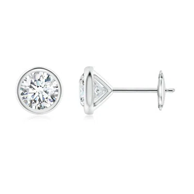 Angara Lab-grown Bezel-set Diamond Martini Stud Earrings In Metallic