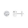 Angara Lab-grown Bezel-set Diamond Solitaire Stud Earrings In White Gold/f-g
