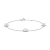 Angara Lab-grown Bezel-set Diamond Station Adjustable Ankle Bracelet In White Gold/f-g