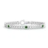Angara Lab-grown Bezel-set Emerald Curb Chain Link Bracelet In White Gold/rich Green