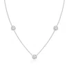 Angara Lab-grown Bezel-set Round Diamond Chain Necklace In White Gold/f-g