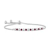 Angara Lab-grown Bezel-set Ruby And Diamond Tennis Bolo Bracelet In White Gold/deep Rich Red