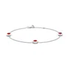 Angara Lab-grown Bezel-set Ruby Station Adjustable Ankle Bracelet In White Gold/deep Rich Red
