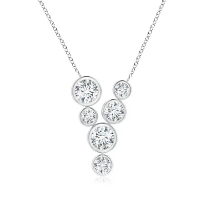 Angara Lab-grown Bezel-set Scattered Diamond Necklace In Metallic