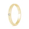 Angara Lab-grown Bezel Set Solitaire Diamond Ring For Him In Yellow Gold/f-g