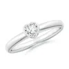 Angara Lab-grown Bezel-set Solitaire Heart Diamond Promise Ring In White Gold/f-g