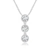 Angara Lab-grown Bezel-set Three Stone Diamond Necklace In White Gold/f-g