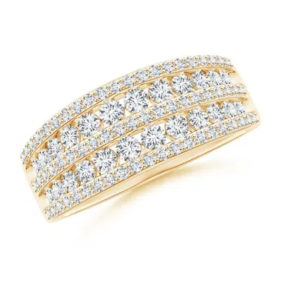 Angara Lab-grown Cascading Diamond Multi-row Anniversary Ring In Gold