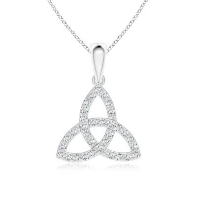 Angara Lab-grown Celtic Trinity Knot Diamond Pendant In Metallic