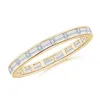 Angara Lab-grown Channel-set Baguette Diamond Full Eternity Wedding Ring In Yellow Gold/f-g