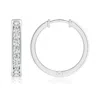 Angara Lab-grown Channel-set Diamond Hinged Hoop Earrings In White Gold/f-g