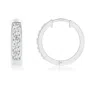 Angara Lab-grown Channel-set Diamond Hoop Earrings In White Gold/f-g