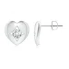 Angara Lab-grown Channel-set Diamond Solitaire Heart-shaped Stud Earrings In Platinum/f-g