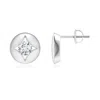 Angara Lab-grown Channel-set Diamond Solitaire Round Stud Earrings In White Gold/f-g