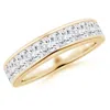Angara Lab-grown Channel-set Princess-cut Diamond Half Eternity Wedding Ring In Yellow Gold/f-g
