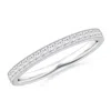 Angara Lab-grown Channel-set Princess-cut Diamond Wedding Ring With Milgrain In White Gold/f-g