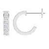 Angara Lab-grown Channel-set Princess Diamond Huggie Hoop Earrings In White Gold/f-g