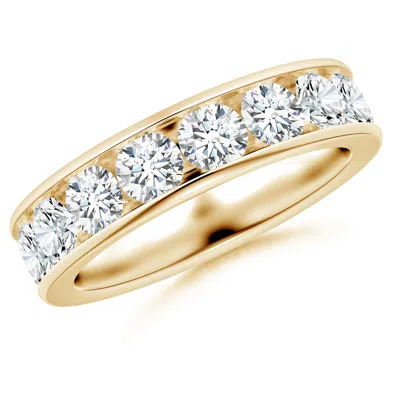 Angara Lab-grown Channel-set Round Diamond Half Eternity Wedding Ring In Gold