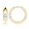 Angara Lab-grown Channel-set Round Diamond Hinged Hoop Earrings In Yellow Gold/f-g