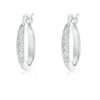 Angara Lab-grown Channel-set Round Diamond Tapered Hoop Earrings In White Gold/f-g