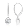 Angara Lab-grown Classic Bezel-set Round Diamond Leverback Drop Earrings In White Gold/f-g