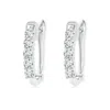 Angara Lab-grown Classic Diamond Hinged Hoop Earrings In White Gold/f-g