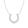 Angara Lab-grown Classic Diamond Horseshoe Necklace In White Gold/f-g