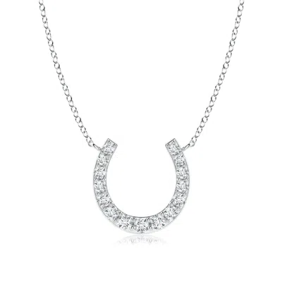Angara Lab-grown Classic Diamond Horseshoe Necklace In Metallic