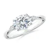 Angara Lab-grown Classic East-west Oval Diamond Side Stone Engagement Ring In White Gold/f-g