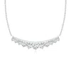 Angara Lab-grown Classic Graduating Round Diamond Curved Necklace In White Gold/f-g