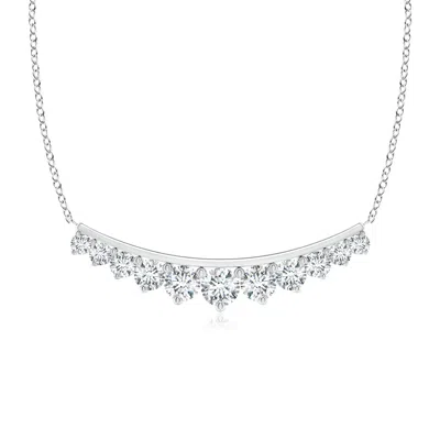 Angara Lab-grown Classic Graduating Round Diamond Curved Necklace In Metallic