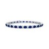 Angara Lab-grown Classic Oval Blue Sapphire And Lab Diamond Tennis Bracelet In White Gold/deep Rich Blue