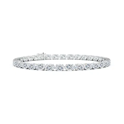 Angara Lab-grown Classic Oval Diamond Tennis Link Bracelet In Metallic