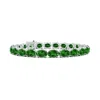 Angara Lab-grown Classic Oval Emerald Tennis Link Bracelet In White Gold/rich Green