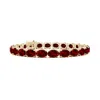 Angara Lab-grown Classic Oval Ruby Tennis Link Bracelet In Yellow Gold/deep Rich Red