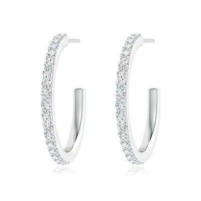 Angara Lab-grown Classic Prong-set Diamond Hoop Earrings In Metallic