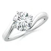 Angara Lab-grown Classic Round Diamond Solitaire Bypass Ring In White Gold/f-g